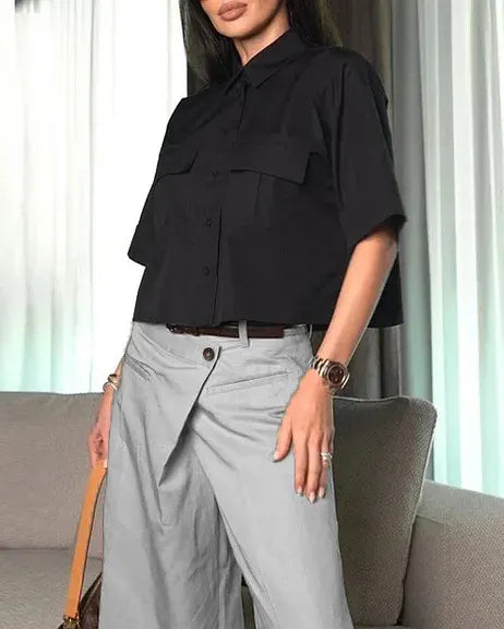 DESIRÉ | Conjunto camisa corta y pantalón capri