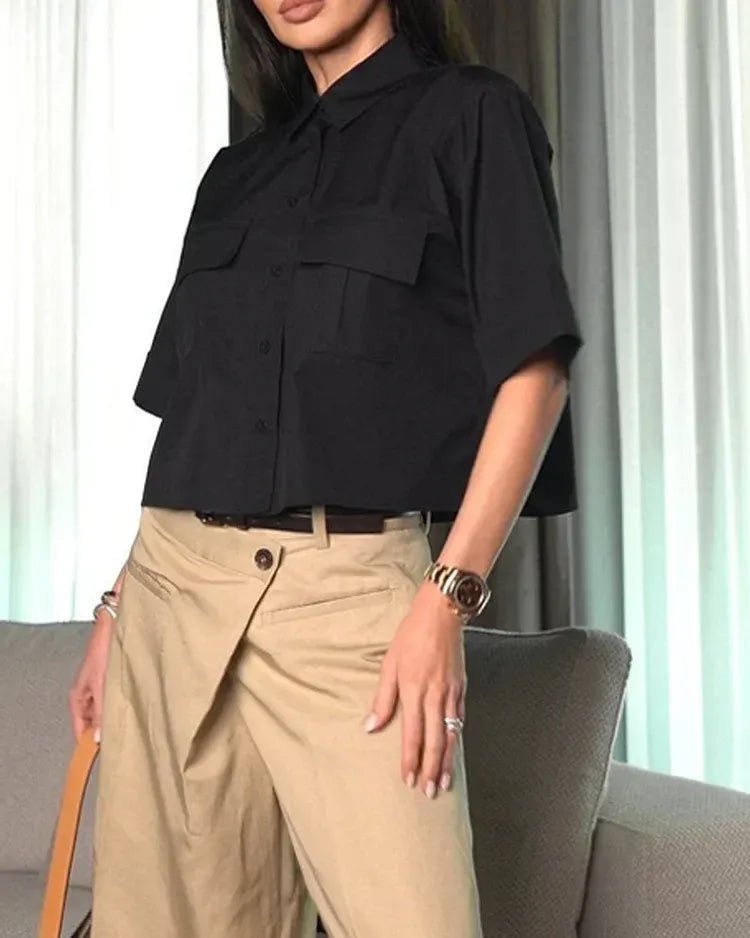 DESIRÉ | Conjunto camisa corta y pantalón capri