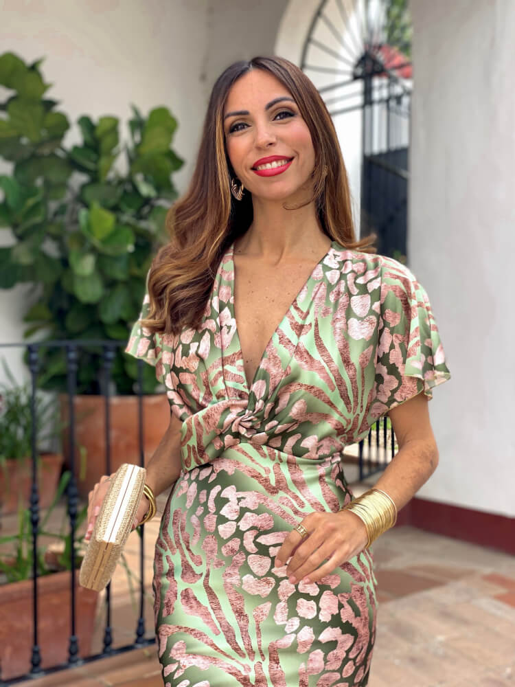 MORA | Vestido estampado de satén