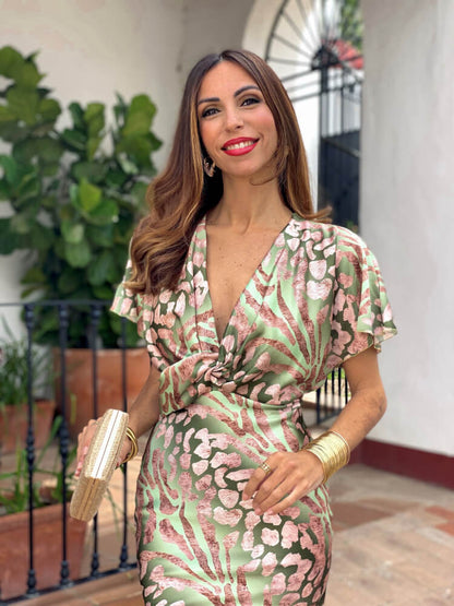 MORA | Vestido estampado de satén