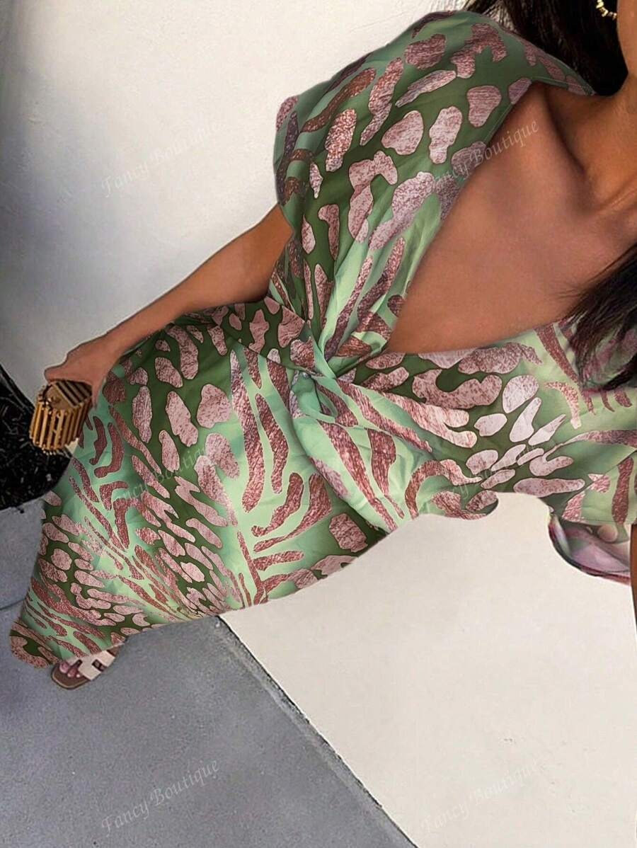 MORA | Vestido estampado de satén