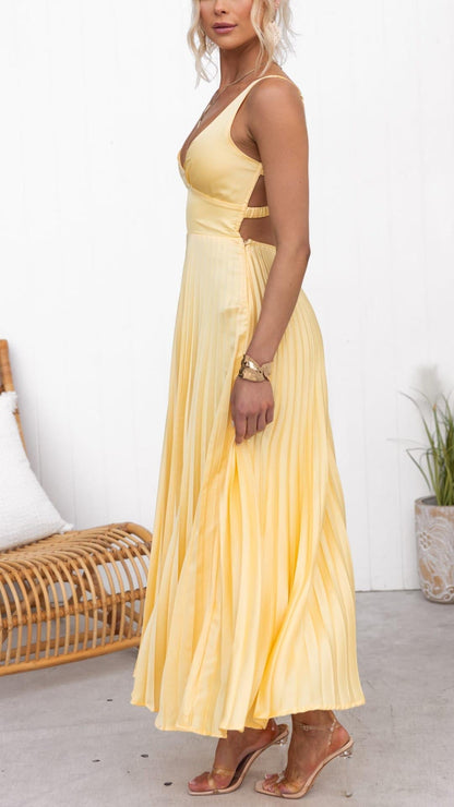 TINA | Vestido plisado con escote V